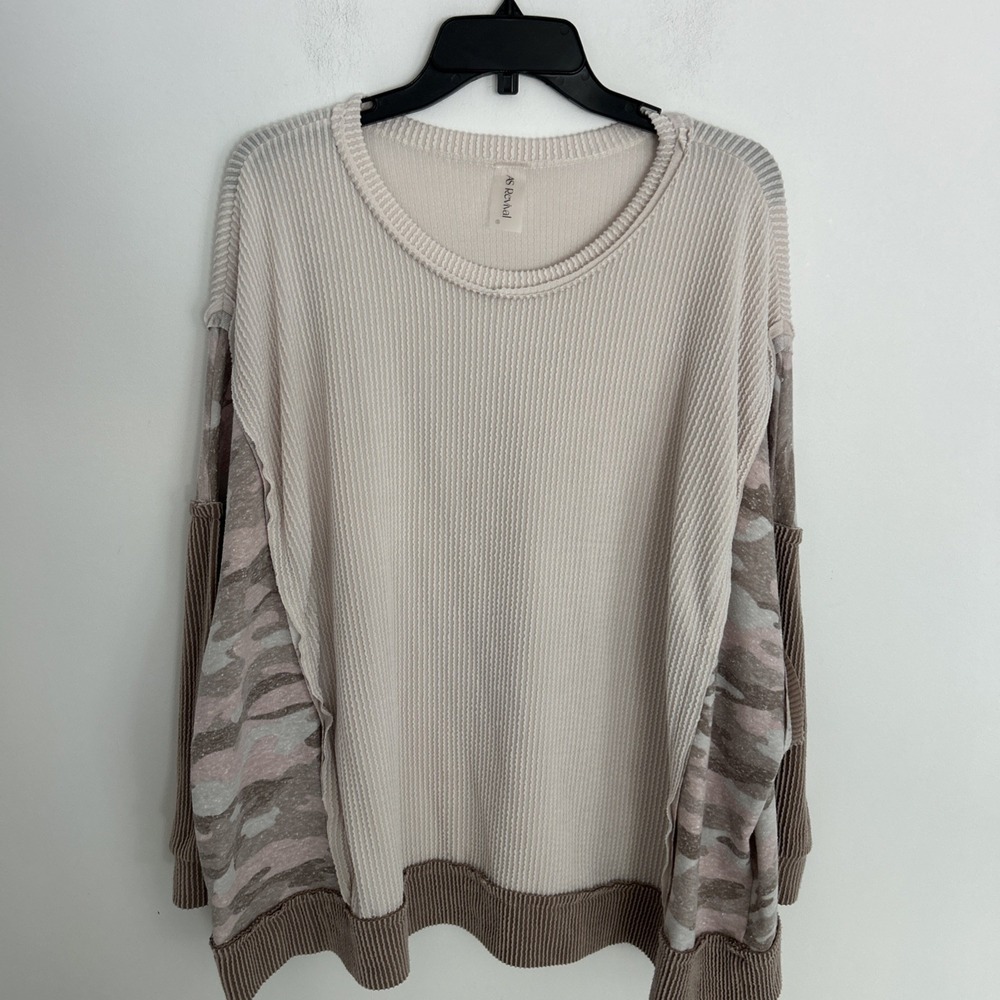 As Revial‎ Women's S Oversized Relaxed Fit Soft Reverse Stitch Comfy Pullover